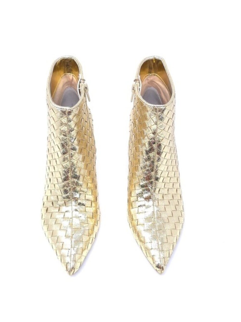 INC International Concepts Ankle Boots Raisiep Gold Woven Size 6.5 M - Picture 6 of 12